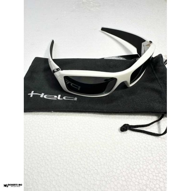 Solbrille med hvid ramme og stnger