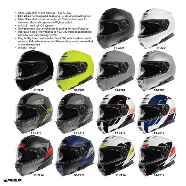 Schuberth C5 i forskellige farver